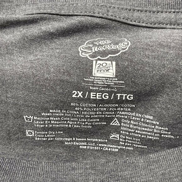 The Simpsons Bart Simpson Cropped Graphic Tee Size 2X 60% Cotton 40% Polyester - Picture 4 of 7